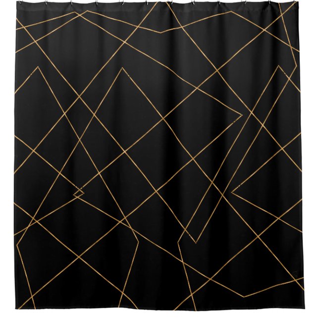 Modern Gold & Black Geometric Strokes Design (Front)