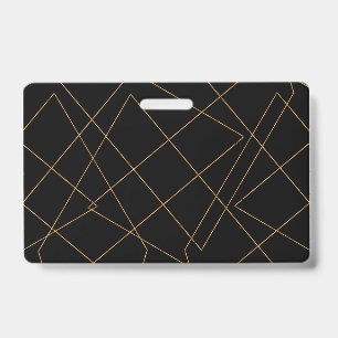Modern Gold & Black Geometric Strokes Design Badge