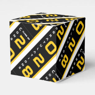 Modern Gold Black Graduation Party Favor Box