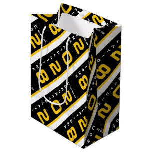 Modern Gold Black Graduation Party Medium Gift Bag