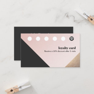Modern Gold, Black, Pink Geometric 6 Punch Loyalty