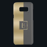 Modern Gold & Black Stripe Geometric Design 2 Uncommon Samsung Galaxy S8 Plus Case<br><div class="desc">Modern gold and black geometric stripes simple minimalistic design with custom monogram.
Full name monogram or one letter can be requested. There is samples for both.</div>