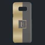 Modern Gold & Black Stripe Geometric Design 2 Uncommon Samsung Galaxy S8 Plus Case<br><div class="desc">Modern gold and black geometric stripes simple minimalistic design with custom monogram.
Full name monogram or one letter can be requested. There is samples for both.</div>