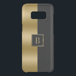 Modern Gold & Black Stripe Geometric Design Uncommon Samsung Galaxy S8 Case<br><div class="desc">Modern gold and black geometric stripes simple minimalistic design with custom monogram.
Full name monogram or one letter can be requested. There is samples for both.</div>