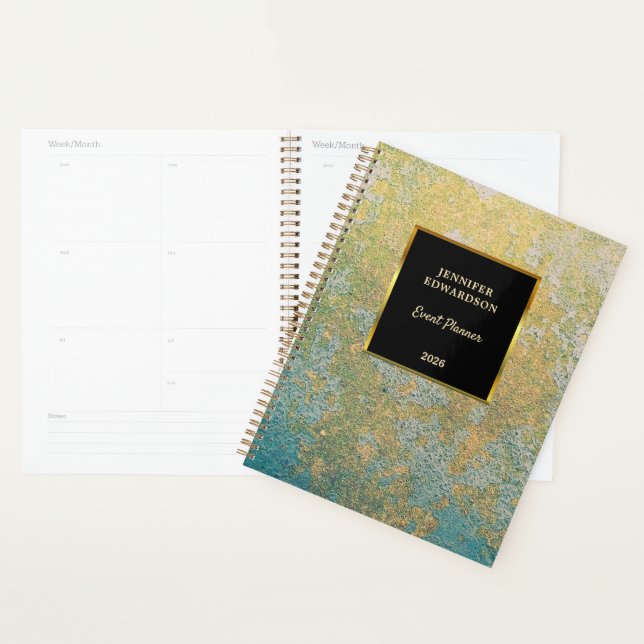 Modern gold black turquoise professional business (Devant avec enveloppe)