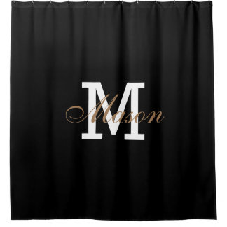 Modern Gold Black White Elegant Monogram 