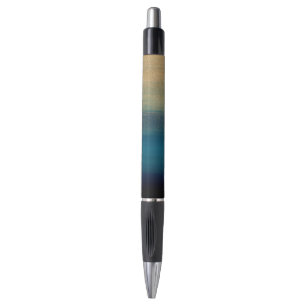 Modern Gold Blue Brush Strokes Painting Pen