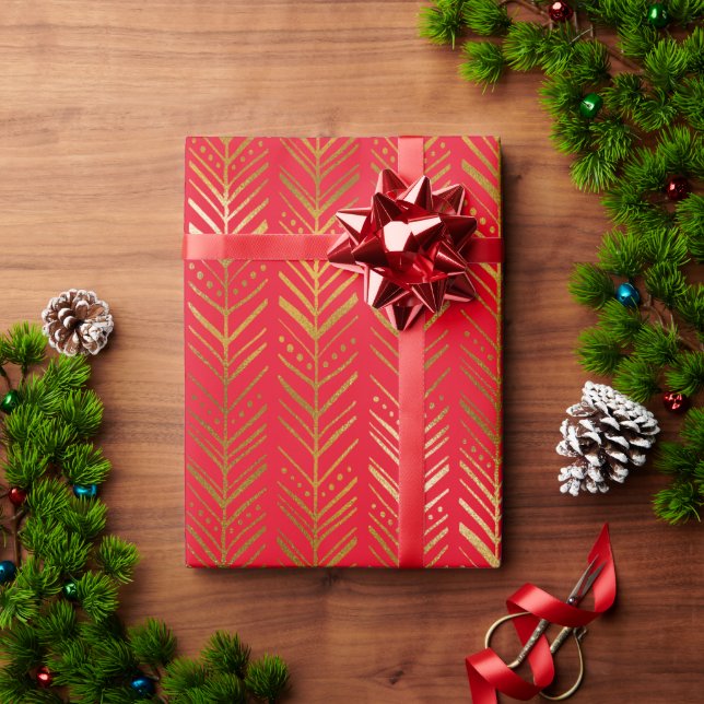 Modern Gold Boho  Wrapping Paper (Holiday Gift)