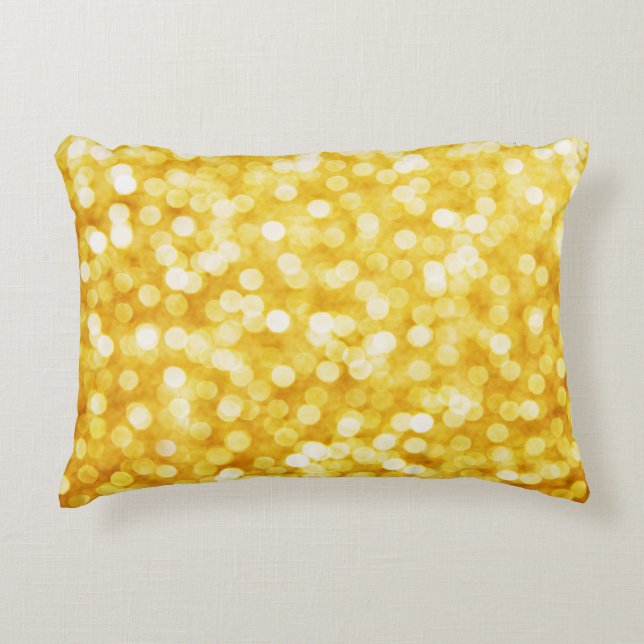Modern Gold Bokeh Accent Pillow (Front)