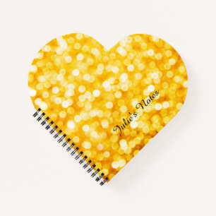 Modern Gold Bokeh Mini Spiral Notebook