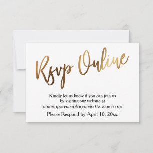 Modern Gold & Bokeh RSVP Online Casual Handwriting