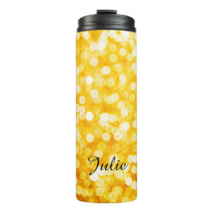 Modern Gold Bokeh Thermal Tumbler