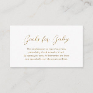 Modern Gold Books for Baby Simple Baby Shower Enclosure Card