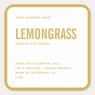 Modern gold border candle label