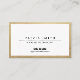 Modern Gold  Border Multi-purpose Social Media Business Card