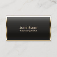 Modern Gold Border Veterinary Dentist