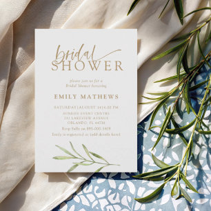 Modern Gold & Botanical Bridal Shower Invitation