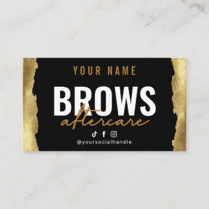 Modern Gold Brows Aftercare Card
