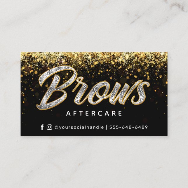 Modern Gold  Brows Aftercare PMU Card (Front)