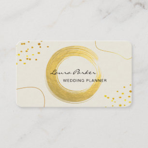 Modern Gold Brush Paint Stroke Elegant Minimal Business Card