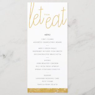 Modern Gold Brush Stroke Custom Menu Card