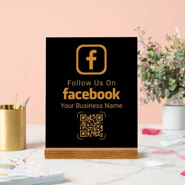 Modern Gold Business Facebook QR Code (Mariage)