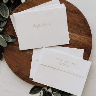 Modern Gold Calligraphy Addressed Wedding Envelope