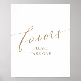 Modern Gold Calligraphy Baby Shower Favors Sign
