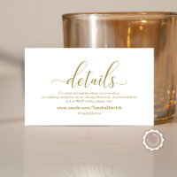 Modern Gold calligraphy, Wedding Details