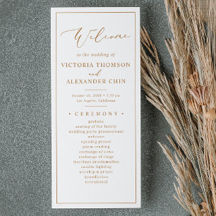 Modern Gold Calligraphy Wedding Programs