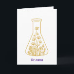 Modern Gold Chemistry Flask Floral Art - Custom Na Holiday Card<br><div class="desc">Elevate your workspace with a touch of scientific elegance! This unique design blends the precision of chemistry with the beauty of nature, featuring a minimalist line-art laboratory flask intertwined with delicate wildflowers. It’s the perfect balance of professional and aesthetic, making it an ideal gift for chemistry teachers, medical professionals, lab...</div>