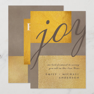 Modern Gold Christmas 2019 New Year 2020 Script Invitation
