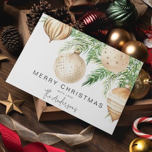 Modern Gold Christmas Bauble  Invitation