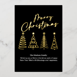 modern gold  Christmas Tree Holiday Card