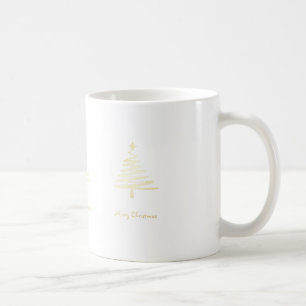 Modern Gold Christmas Tree Holiday  Coffee Mug