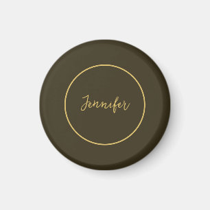 Modern Gold Colour Calligraphy Plain Unique Magnet