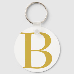 Modern Gold Colour Monogram Add Name Initial Keychain