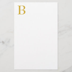 Modern Gold Colour Monogram Add Name Initial Stationery