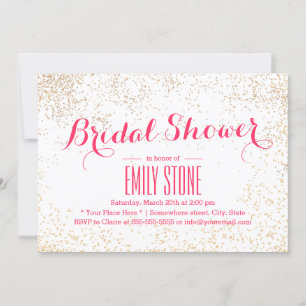 Modern Gold Confetti Bridal Shower Invitation