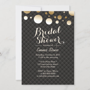 Modern Gold Confetti Dots Elegant Bridal Shower Invitation