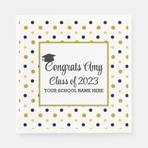 Modern Gold Congrats Graduation Class of 2023 Napkin