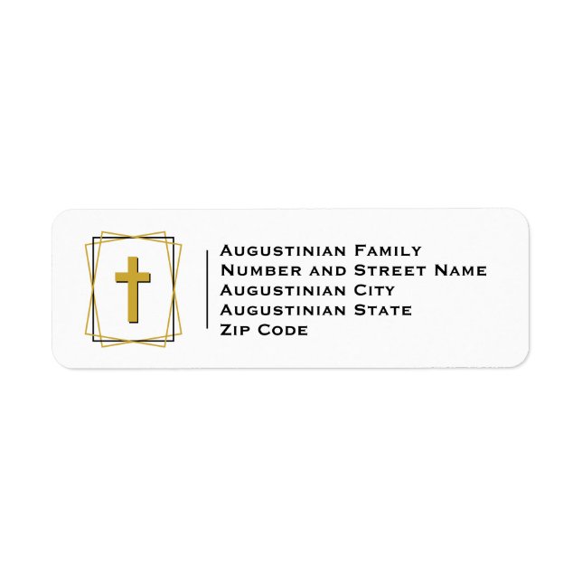 Modern Gold Cross Return Address (Front)
