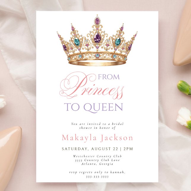 Modern Gold Crown Elegant Bridal Shower Invitation (Creator Uploaded)