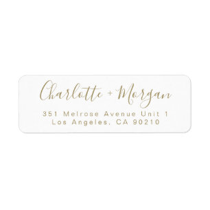 Modern gold custom script simple chic Wedding