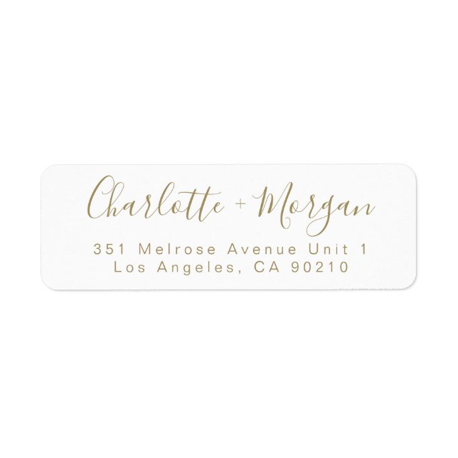Modern gold custom script simple chic Wedding (Front)