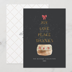 Modern Gold Dark Grey Minimal Typography Business Holiday Card