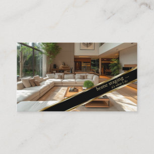 Modern Gold Decorator Home Staging Business Card