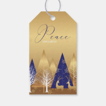Modern Gold Deer Deep Blue
