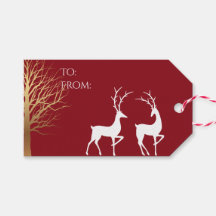 Modern Gold Deer Deep Red