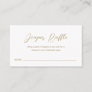 Modern Gold Diaper Raffle Simple Baby Shower Enclosure Card